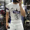 Verão novo masculino camisetas ocidental popular impressão padrão mercerizado algodão juventude moda bonito streetwear masculino topo preto branco M-5XL