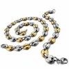 Brincos Colar 11mm 7-28 "Alta qualidade feminino 316l aço inoxidável dourado colorido de café com grãos de esferas e conjunto de pulseiras