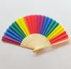 Китайский стиль красочные радуги складной руки вентилятор вентиляторы благополучие свадебные сувениры раздача для гостя sn3036
