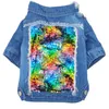 Denim Pets Jacket Shirt Clothes Sequins Design Dog Coat Sweatshirt Apparel Schnauzer Corgi Teddy Puppy Costume4137289