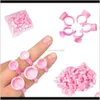 100 stks Disposable Caps Microblading Pink Ring Ink Cup voor Naald Accessorie Make-up Gereedschap L7DSC Overige 0TWVQ