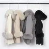 Kvinnors Fur Faux Vinterrock Kvinnor med Real Hood Wool Luxury 2021 Jackor Long Oversize Cashmere