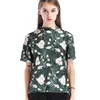 Camicie da donna harajuku verde Floral O-Collo abbigliamento t spalle scoperte per donna 3373 50 210510
