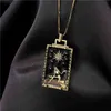 Vintage Boheemse stijl schilderij geometrische hanger ketting voor vrouwen mannen mode cz hip hop sieraden partij gift