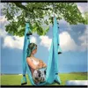 Stripes Fitness Supplies Sports Outdoors5 Colors Yoga Hammock 6 Handles Strap Home Gym Hanging Belt Swing AntiGravity Aerial Tr6039272