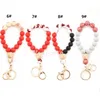 Silicone Bead Bracelets Beech Tassel Key Chain Pendant Wooden Bead Bracelet Women's Jewelry T2I52896