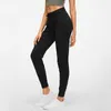 NWT Waist Drawstring Pants Fitnes Sweatpants med två sidofickor 4-vägs stretch leggings Lady Stretchy Pants 210721