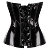 Gothique fétiche noir sous le buste Corset PVC vinyle Bustier à lacets haut Punk S-2XL corps Shaper