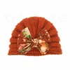 Children Hat Baby Wool Hats Winter Warm bow knit caps Pullover caps 9195