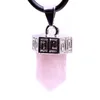 Punto di guarigione del quarzo del quarzo di cristallo della rosa di Boho Chakra Pendente in pietra naturale per collana