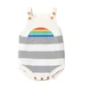 Jesień Baby Boy Girls Trójkąt Pajaciki Niemowlę Romper Born Girl Clothing Stripe Rainbow Knitting 210429