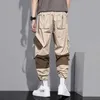 Mężczyźni Harajuku Spodnie dresowe sznurek 2021 Jesień Streetwear Casual Cargo Joggers Y0927