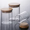 1000 ml Borosilicaat Spice Glas Jar Voedsel Opslag Containers Luchtdicht Glas Opslag Jar met Glas Bamboe Deksel 100 * 180mm