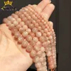 A + Sun Natural Pedra Redonda Solta Espaçador Beads Para Jóias Fazendo DIY Ear Stud Bracelet Colar Acessórios 15 '' 4/6 / 8mm