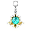 Anime Keychain Genshin Impact Element Vision Guds öga Mondstadt Liyue Harbour Tillbehör Väska Hängsmycke Nyckelring för tjejgåvor G1019