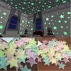3D-Sterne, die im Dunkeln leuchten, Wandaufkleber, leuchtende fluoreszierende Wandaufkleber für Kinder, Babyzimmer, Schlafzimmer, Decke, Heimdekoration