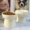 Pet Cat Ceramics Bowl Classical Cervical Health Protective Bowl High Base Water Food Feeder for Puppy Kitten Pet Feeding Bowls Y200922