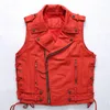 red leather vest womens