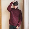 5XL Men Turtleneck Sweater Thick Knitted Pullover Winter Male High Turtle Neck Plus Size Mens Coats Black White Red 4XL 211008