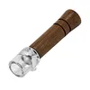 68mm Creative Wooden Glass Tobacco Pipe with Removable Walnut Nozzle Portable Straight Pipes for Smoking