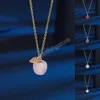 Натуральный камень кварцевый красный персик вишневый кулон ожерелье для женской металлической цепи покрытия золото ожерелье колье сладкие украшения девушка