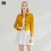 LY VAREY LIN printemps automne femmes doux PU cuir veste simple boutonnage court conception vélo manteau moto Blouse hauts 210526