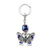 2021 Keychain do Olho Mal para Mulheres Meninas Senhoras Azul Cristal Borboleta Chaveiro Chaveiro Anel Holder Saco Pendente Bugigangas