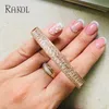 Rakol Brilliant Luxury Cubic Zircon Crystal Wedding Color oro Tennis Indian Banglesbracelets per le donne Gioielli da sposa Bijoux Q0717