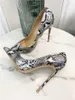 Casual Designer Sexy Lady Fashion Women Shoes Grey Snake Python Printed Leather Pointy Toe Stiletto Stripper High Heels Zapatos Mujer Prom Evening pumps 12cm size 44