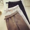Women Wool pants Casual Solid Autumn Winter Thick Warm Harem Ankle-Length Pants Trousers S-XXL 211124