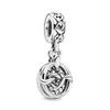Charm de corazón de la hija de la madre en cuentas delicadas de plata esterlina para la joyería de la pulsera del encanto de Pandora