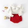 Newborn Baby Girl Romper Infant Jumpsuit Autumn Winter Warm Knit Sweater Rompers Sweet Toddler Clothes M3921