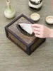 Tissue Boxes Napkins Retro Office Box Cover Square Desktop Organizer Caja Almacenamiento Home Storage BK50ZJ