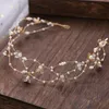 Vintage Bride Handmade Gold Pearl Headband Flower Headpiece Bridal Girls Tiara Wedding Hair Accessories Women Hair Jewelry