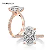 Cluster Rings Shipei 100 925 Sterling Silver Oval Cut 5ct Real Moissanite Diamonds Gemstone Engagement Rose Gold Women Fine Jewel6424623