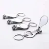 Sublimation Blank Keychain Favor Stainless Steel Foldable Nail Scissors Multi DIY Logo Mini Tool Keyring