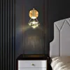 High-end Luxury Copper Wall Light med LED K9 Diamantkristall Lampskärm Bright 5W Sconces Vägglampor för TV Bakgrund Bedside Decor