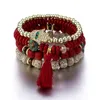 Newt Dign Fashion Geometric Turquoise Beads Tassels Bodhi Bohemia Natural Stone Bracelet For Women Girls