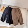 Winter Kinder warme dicke Woll-Freizeithose Jungen und Mädchen Fleece innen einfarbige Hose 210708