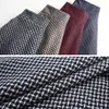 Vintage Plaid Woolen Spódnice Kobiety Zima Wysoka Talia Ciepła A-Line Plised Spódnica Moda Biuro Elegancka Maxi Spódnica Femme Saia Longa 211119