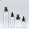30 piezas 50 ml/75 ml/100 ml botella de bomba de aerosol de plástico transparente 100cc botella de perfume de niebla portátil cantidad alta