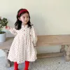 2021 primavera nova chegada meninas manga comprida ponto vestido crianças vestidos de algodão meninas roupas q0716