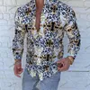 Camicie stampate in 3D per uomo Lettera di moda estiva Harajuku Beach Striped Graffiti Stampato button down casual slim fit uomo manica lunga Camicetta Hawaii stile urbano