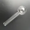 4inch Clear Pyrex Glass Oil burner Pipes Transparent Tobacco Dry Herb Smoking Hand Bubblers with Large Dome