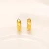 Classic women's Heavy Solid 24K Yellow Fine Gold GF Huggies Hoop Earrings BEAUTY