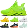 Good quality Non-Brand men women running shoes black white green volt yellow orange Breathable mens fashion trainers outdoor sports sneakers 39-46