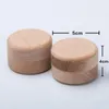 Beech Wood Small Round Storage Box Retro Vintage Ring Box for Wedding Natural Wooden Jewelry Case LLB10416