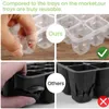 Drie-stuks plastic zaailing box met 12 holes zaad starter kit plant propagator lade ingesteld kieming grow planters potten