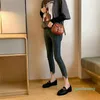 Designer- Moda nero beige bianco vera pelle di vitello mocassino con catena scarpe basse casual scarpe da lavoro da donna
