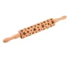 Creative Pattern Rolling Pin Wooden Household Baking Embossed Engraving Pin Home Kitchen Noodles Bread Making Tool 211008